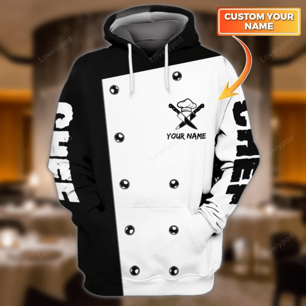 Chef Black Uniform 3D All Over Printed, I Cook Custom Name T-shirt, Custom Chef Cook Gift - Image 3