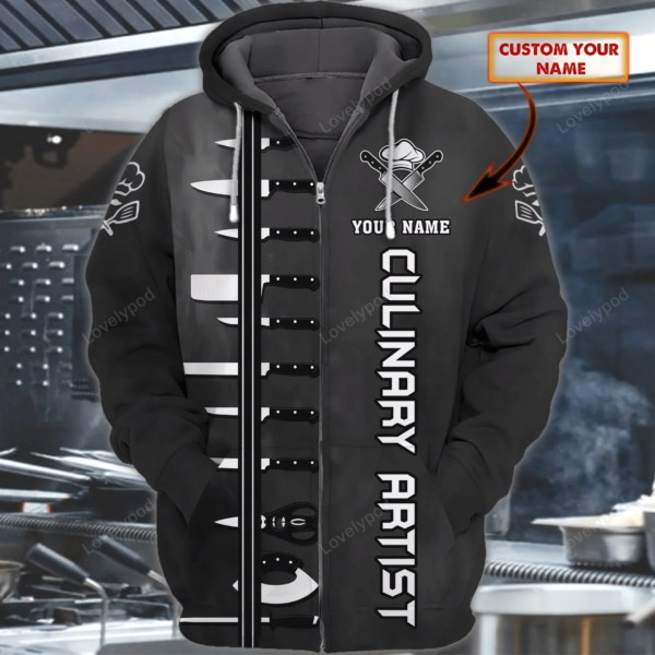 Personalized name Master Chef 3D zip hoodie for men, Custom Cooking Shirt, Gift For Master Chef - Image 5