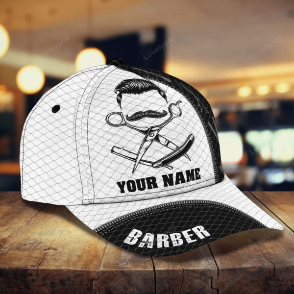 Personalized With Name 3D Full Printed Barber Classic Cap For Men And Woman, Barber Cap Hat - Image 10