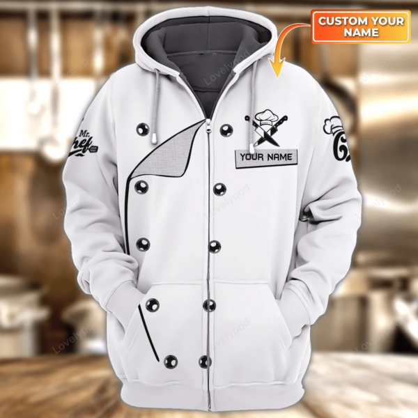 Personalized name Master Chef 3D zip hoodie for men, Custom Cooking Shirt, Gift For Master Chef - Image 4