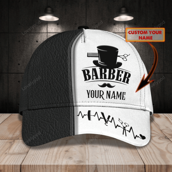 Custom Name Barber Baseball Cap Hat For Men, Woman Barber Caps, Birthday Gift For Barber Friend - Image 5