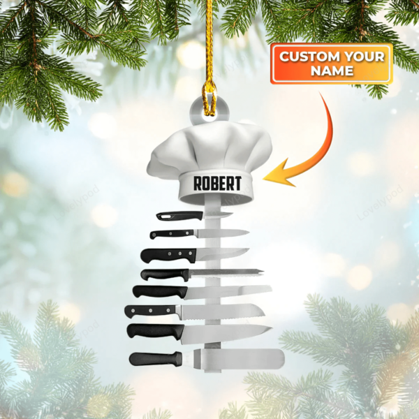 Chef gift, Personalized name Master chef ornament new, Christmas gift for Master chef custom shaped acrylic ornament