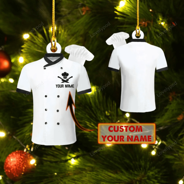 Chef gift, Master chef ornament, Christmas gift for Master chef custom shaped acrylic ornament - Image 4