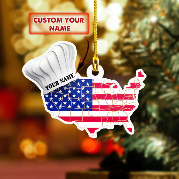 Chef gift, Personalized name Master chef ornament new, Christmas gift for Master chef custom shaped acrylic ornament - Image 6