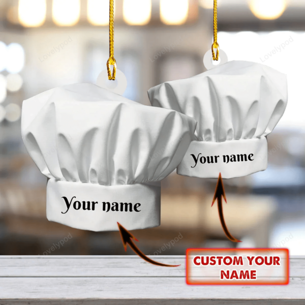 Chef gift, Personalized name Master chef ornament new, Christmas gift for Master chef custom shaped acrylic ornament - Image 7