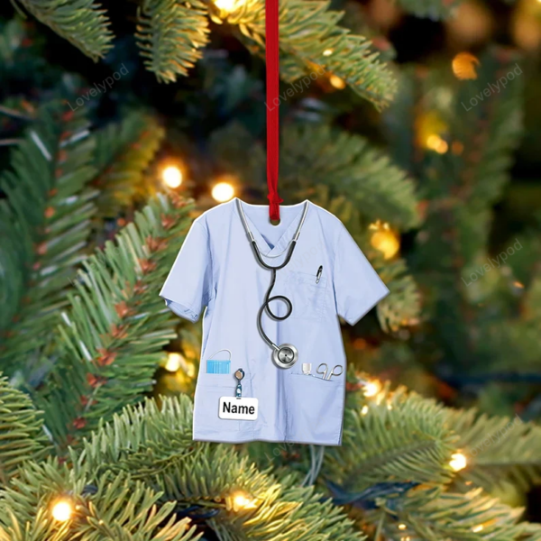 Ornaments Personalized Nurse Shirt Doctor Nurse Graduation Ornament Medical Hospital Outfit Christmas Gift - Image 2