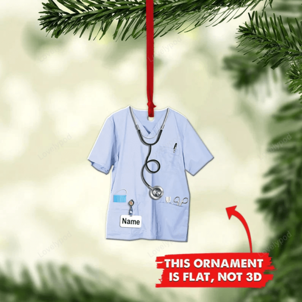 Ornaments Personalized Nurse Shirt Doctor Nurse Graduation Ornament Medical Hospital Outfit Christmas Gift - Image 3