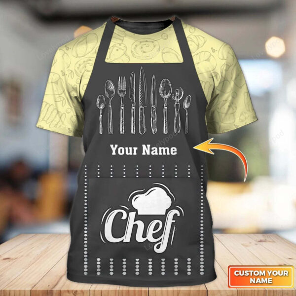 Personalized name Master chef 3D all printed t-shirt, Luxury Chef 3D Shirt