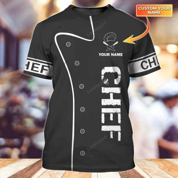 Personalized name Master chef 3D all printed t-shirt, Luxury Chef 3D Shirt - Image 4