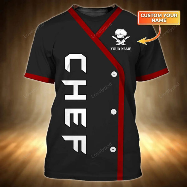 Personalized name Master chef 3D all printed t-shirt, Luxury Chef 3D Shirt - Image 5