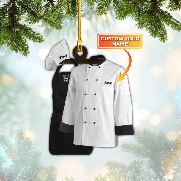 Master chef custom shaped Ornament, chef Ornament, Christmas Gift For chef - Image 2