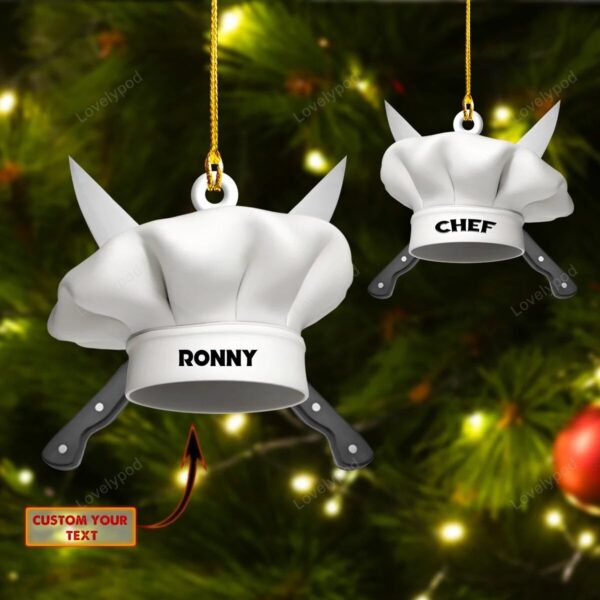 Master chef custom shaped Ornament, chef Ornament, Christmas Gift For chef - Image 4