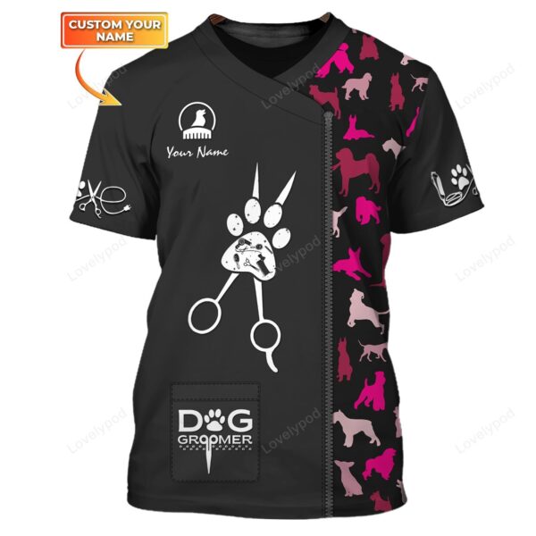 Latest Dog Groomer Personalized Shirt Grooming Uniform T-Shirt for men and women, Grooming Uniform T-Shirt - Image 5