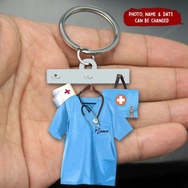 Personalized nurse keychain - gift for nurse acrylic keychain