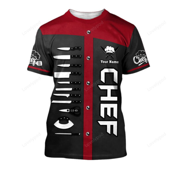 Chef Personalized Tee Shirt, Chef Apparel Chef Wear Cook Shirts, Chef Uniform - Image 3