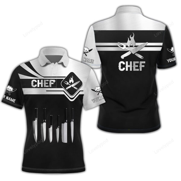 Chef Cook 3D All Over Printed Black & White Custom Name 3D Shirts, hoodie, zip hoodie - Image 5