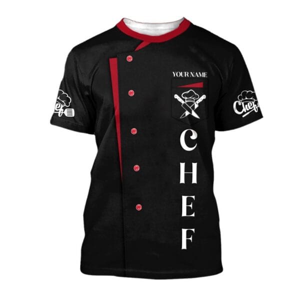 Custom name Chef black Tshirt, Cook 3D All Over Printed Personalized Name 3D Shirts, Gift for master chef