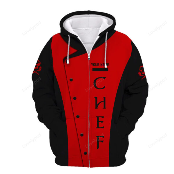 Custom name Chef Zipper Hoodie, Gift for chef, Chef Uniforms Chef Wear & Chef Clothing For Restaurants - Image 6