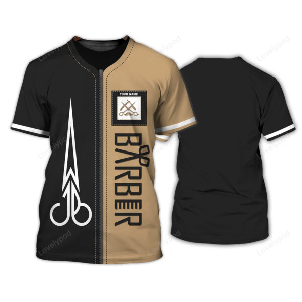 Barber Tshirt Barber Apparel, Custom Barber Uniform Black & Red - Image 6