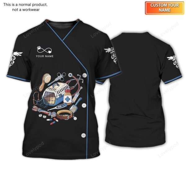 Grooming Uniform, Fashion For Pet Groomers 3D Custom Tee Shirt - Image 6