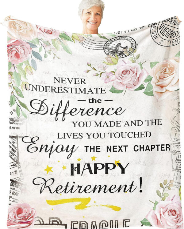 Retirement Gifts for Women, Retirement Blankets for Female Mom Wife Grandma Nurses Friends Coworkers - Image 4