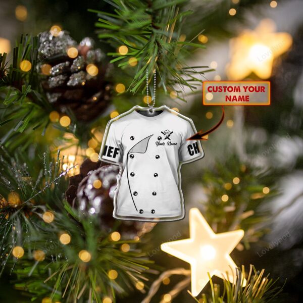 Personalized Chef Christmas Ornament, Chef Ornament, Christmas Gift for master Chef - Image 3