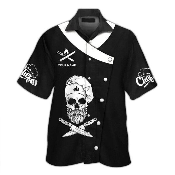 Custom Chef Skull Black 3D Shirt, Chef Polo shirt, Custom shirt for Chefs, Gift For Chefs