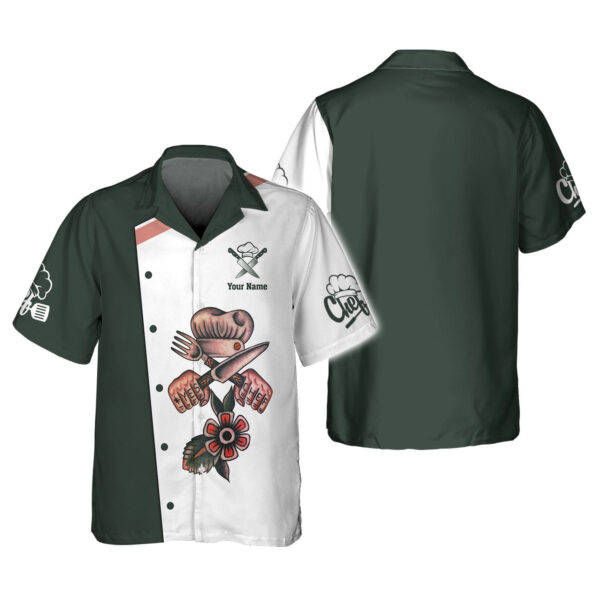 Custom Chef Tattoo 3D Shirt, Chef Polo shirt, Custom shirt for Chefs, Gift For Chefs - Image 3