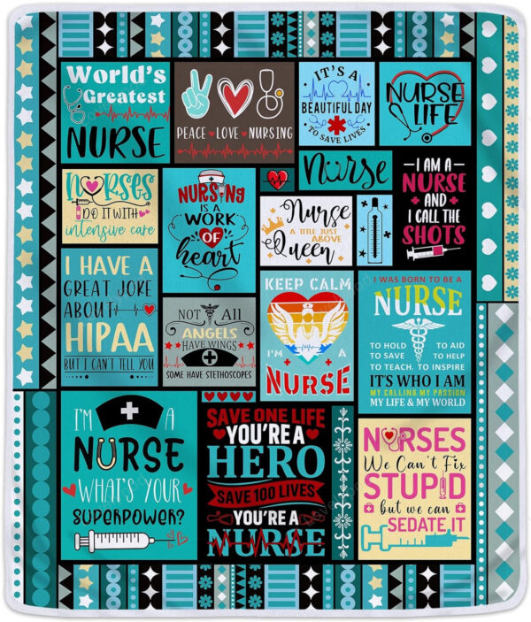 Nurse Blanket 60"X50", Nurse Appreciation Gifts, Nurse Graduation Presents for Women