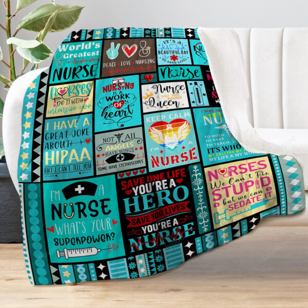 Nurse Blanket 60"X50", Nurse Appreciation Gifts, Nurse Graduation Presents for Women - Image 2