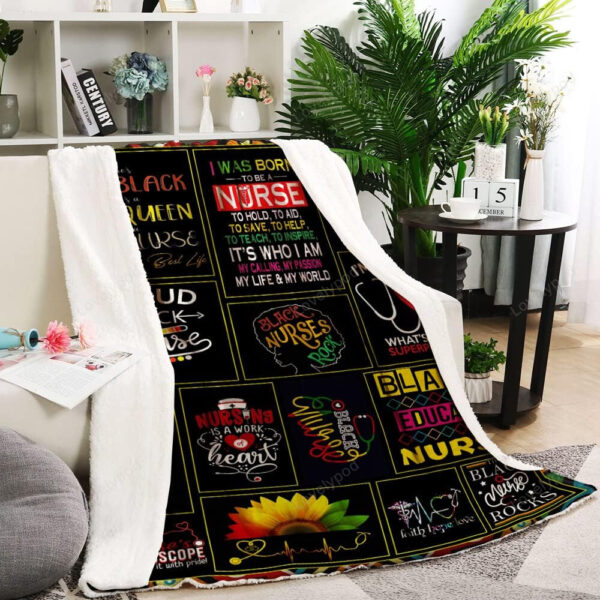 Nurse Gifts Black Nurses Week Gifts Throw Blanket, Retirement Gifts, RN Gifts for Black Nurses - Image 5