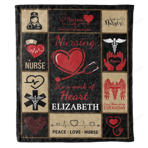 Nurse Blanket, Heart Beat Of Health Care, Custom Nurse Blanket, Nurse Day Gift - Image 3