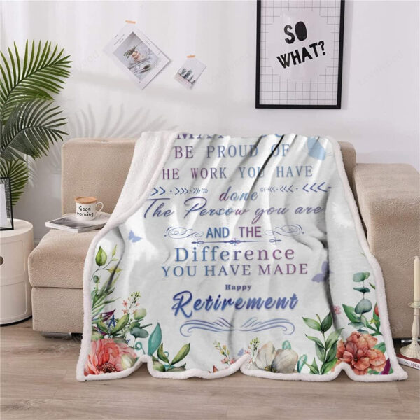 Retirement Gifts for Women 2024 Throw Blanket, Happy Retirement Gifts for Teachers Nurses Mom - Image 2