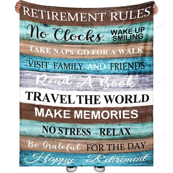 Retirement Gifts for Men Women Blanket, Retired Teacher Flannel Soft Fleece Nurse Blankets & Throws Gift Camping Throw Bed Police Coworker