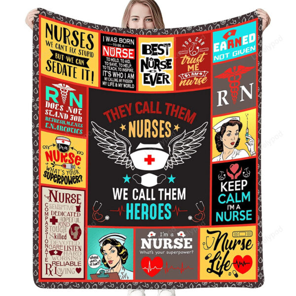 Nurse Blanket Super Soft Sherpa Throw Blankets for Couch Sofa Bed Gifts for Nurses Women Fluffy Warm Blanket