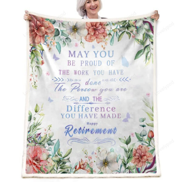 Retirement Gifts for Women Throw Blanket, Happy Retirement Gifts for Teachers Nurses Mom Grandma Friend, Gifts for Coworkers