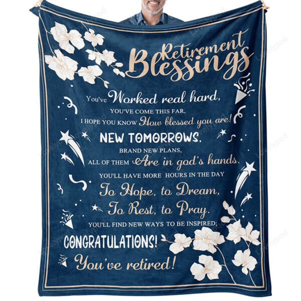 Happy Retirement Gifts for Women Men,Funny Retired Gifts for Dad, Nurses, Doctors, Farewell Gifts for Coworker Blanket 60x 50