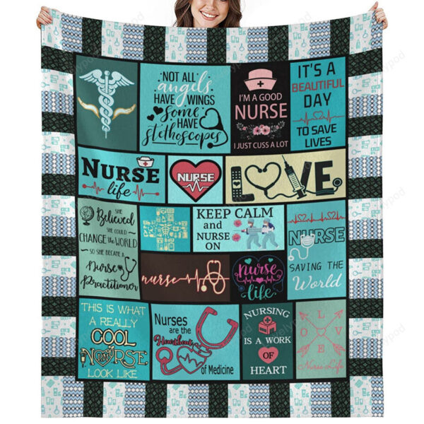 Nurse blanket, RN Nurses Gifts for Women Birthday, Nurses Day, Nursing Student Graduation Practitioner Nurse Appreciation