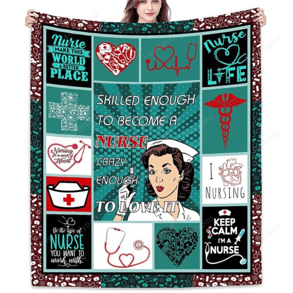 Birthday Gifts for Nurse Women Coworker Throw Blankets, Retirement Nurse Practitioner Costume Adults for Christmas International Nurses Day