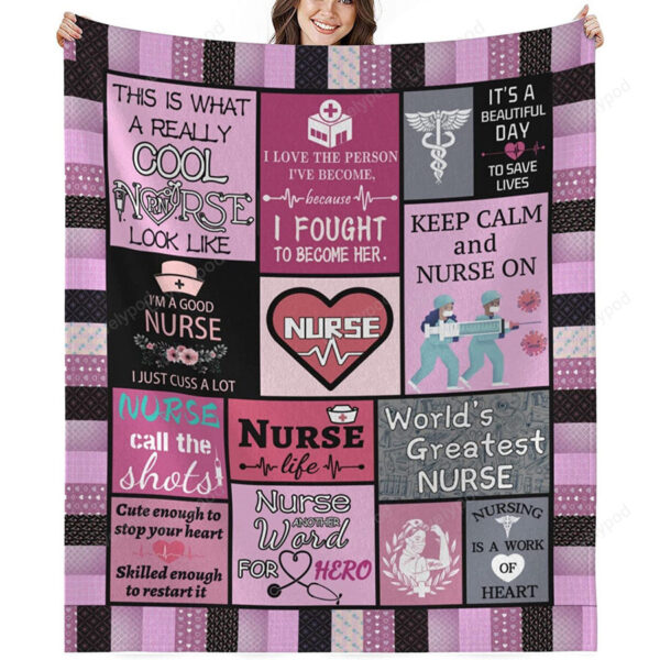 Nurse blanket Gifts, RN Nurses Gifts for Women Birthday, Nurses Day Nursing Student Graduation Practitioner Nurse Appreciation