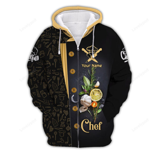 Personalized Name Shirt for Chef, Chef Hoodie, Chef Clothing - Image 5