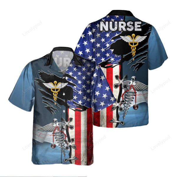 Proud Nurse Hawaiian Shirt for Men, Proud Nurse shirts, Gift for Nurse - Image 3