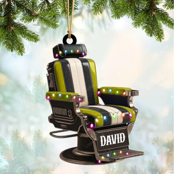 Personalized Barber Shop Chair Christmas Ornament 2024 New Release, Christmas tree decoration - Image 7