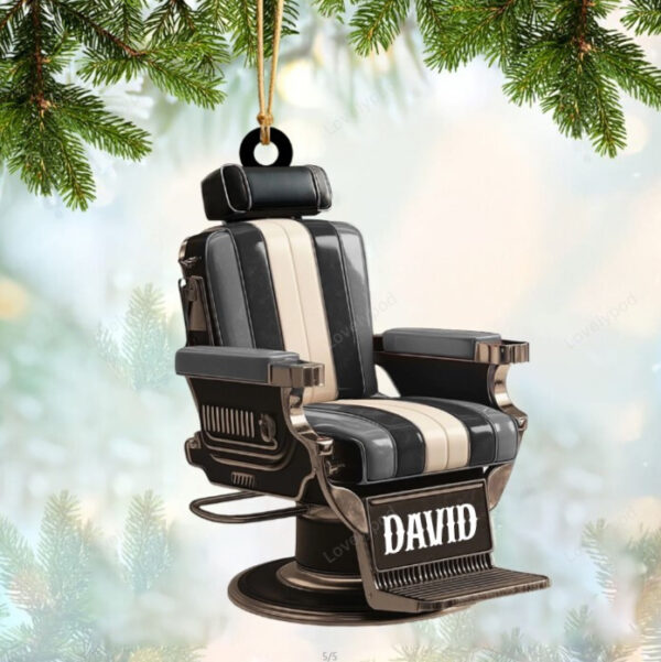 Personalized Barber Shop Chair Christmas Ornament 2024 New, Christmas tree decoration - Image 9