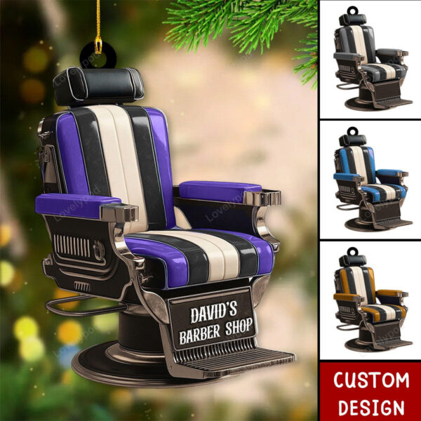 Personalized Barber Shop Chair Christmas Ornament 2024 New, Christmas tree decoration