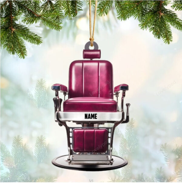 Personalized Barber Chair Christmas Ornament - 2024 New Release, Christmas tree decoration - Image 5