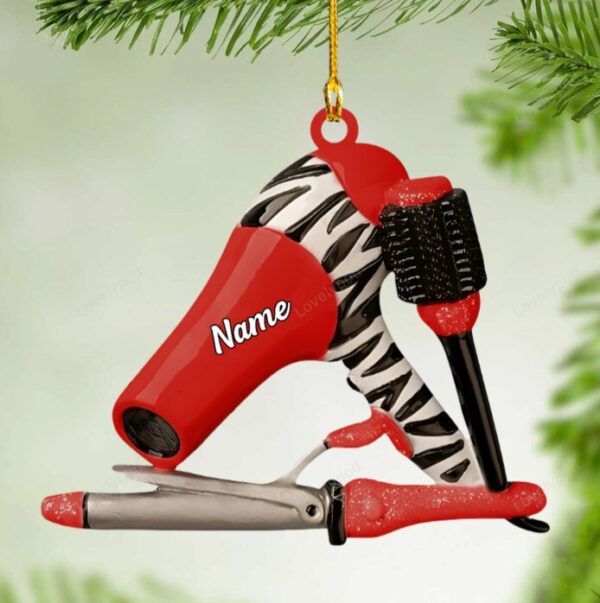 Personalized Name Hair Stylist Tool Christmas Ornament, Gifts For Hairdresser Barber - Image 7