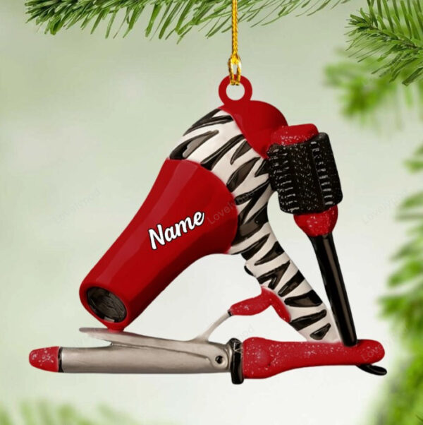 Personalized Name Hair Stylist Tool Christmas Ornament, Gifts For Hairdresser Barber - Image 11