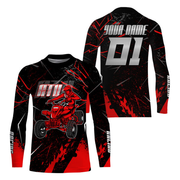 Custom ATV Motocross Jersey Red UPF30+ Extreme Quad Bike Off-Road Jersey Men Kid MX Riding Shirt PDT565 - Image 2