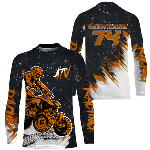 Personalized ATV Motocross Jersey Men UPF30+ Orange Quad Bike Shirt Extreme Off-Road ATV MX Racing PDT570 - Image 2